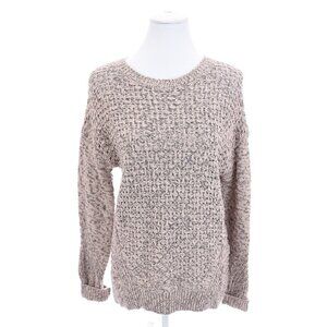 Gap Womens Pink Gray Fisherman Open Knit Sweater Pullover Sz L